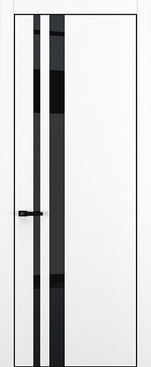 Квалитет-К19 - Размер полотна: 800x2000, Кромка: ALU Black, Цвет: Белый матовый, Цвет стекла: Lacobel Black, Комплектность: Только полотно