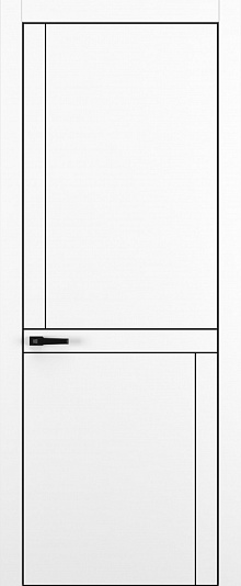 Квалитет-K20 - Размер полотна: 900x2000, Кромка: ALU Black, Цвет: Белый матовый, Молдинг: ALU Black, Комплектность: Только полотно