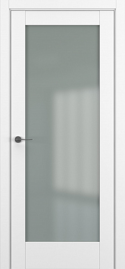 ZADOOR-S Classic-Неаполь - Размер полотна: 900x2000, Вид остекления: SATINATO (Стекло), Цвет: Белый матовый, Комплектность: Только полотно