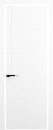 Квалитет-К14 - Размер полотна: 900x2000, Кромка: ALU Black, Цвет: Белый матовый, Молдинг: ALU Black, Комплектность: Только полотно