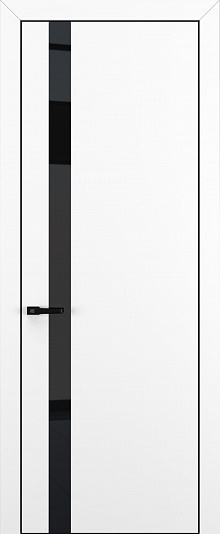 Квалитет-K2 - Размер полотна: 900x2000, Кромка: ALU Black, Цвет: Белый матовый, Цвет стекла: Lacobel Black, Комплектность: Только полотно